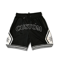 Short de basket-ball brodé sur mesure avec poches Short de l'équipe de basket-ball en maille