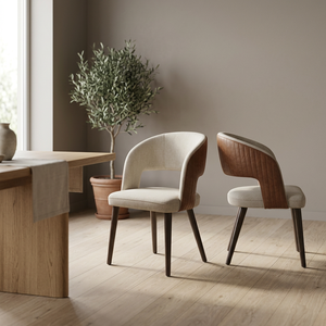 Chaise de salle à manger moderne MUTLU PARTNERS, rembourrée et capitonnée en tissu, pour restaurants et hôtels, pieds en bois, mobilier de salle à manger commercial - Product Image 2