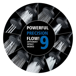 Leelongs Purificateur d'eau de douche personnalisé KDF 55 de luxe à 15 étapes avec filtre anti-chlore et 9 modes, tête de douche noire <span class=keywords><strong>mate</strong></span> - Product Image 5