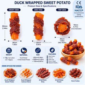 Friandise à mâcher pour chien Nom Pet OEM ODM, enveloppée de viande de canard et de fruits, riche en fibres, sans céréales, riche en protéines, supporte l'étiquetage privé et la taille personnalisée - Product Image 4