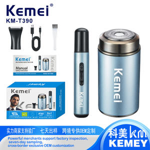 Afeitadora eléctrica Kemei KM-T390, kit de aseo 3 en 1, juego de afeitado rotatorio con carga USB y cabezal flotante - Product Image 4