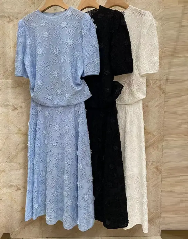 Женский комплект из 2 предметов, комплект из свитера и вязаной юбки до середины икры, 2024 и весна-весна