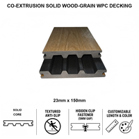 Planches de terrasse WPC modernes à clipser, imperméables, antidérapantes, lisses, écologiques, pour extérieur, jardin, patio, co-extrudées, solides, semi-capsulées