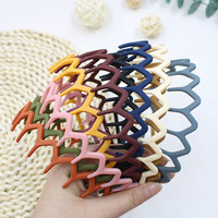 Serre-tête en plastique avec insert givré, simple, large, géométrique, couleur bonbon, Diademas, serre-tête simple large géométrique en résine