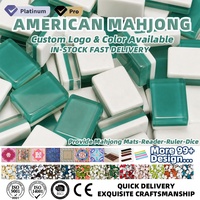 Set Mahjong Amerika Bertema Hantu Halloween Akrilik Hitam & Putih Dua Lapis 160 Ubin Mahjong Halus Permainan Meja Kasino Mewah