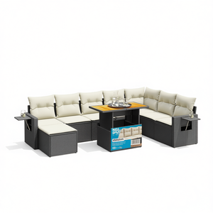 Grande Set di Divani da Giardino Modulari in Rattan PE Nero, Arredamento da Patio dal Design Moderno e Elegante - Product Image 1