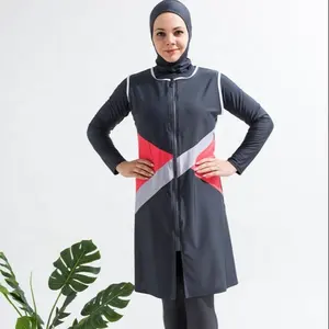 मकसद बल लंबी आस्तीन मुस्लिम 4pcs burkini मुस्लिम लोकप्रिय दुबई में Swimsuits चिथड़े महिलाओं पहनने तैरना सूट