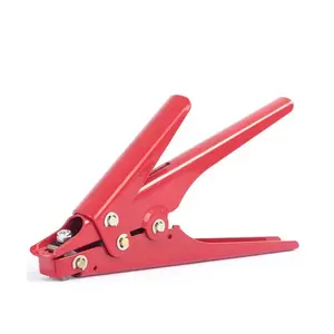 Pistola de corte de tensión de herramienta de bridas de cable de nailon automático de color rojo