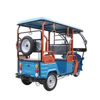 Tricycle Passager Électrique Bajaj Taxi Tuk Tuk, Tricycle Électrique 1000W 4 Places, Rickshaw Couvert avec Toit