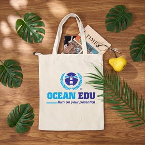 Bolsa de Compras de Lona de Algodón con Logotipo Personalizado al por Mayor, Bolsa de Playa Económica de Verano, Estilo Vintage, Cierre Abierto, Dos Botones de Bloqueo, Unisex - Product Image 1