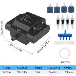 Bomba de Ar Eletromagnética 220V para Oxigenação de Aquários e Tanques de Peixes com Acessórios de Quatro Saídas - Product Image 6