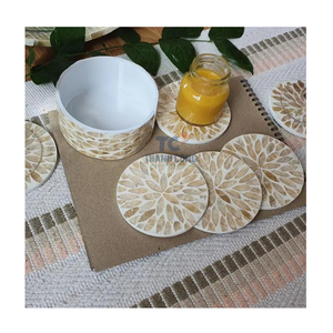 Juego de Posavasos de Nácar Únicos al por Mayor, Posavasos de Mosaico para Tazas de Café, Fabricante de Vietnam, Tapetes y Almohadillas - Product Image 5