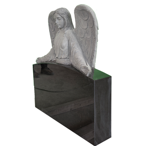 Lápida Conmemorativa de Granito Negro UNION Traditional con Ángel Guardián Pequeño, Altura 28 pulgadas - Product Image 2