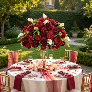 Wedding <b>Artificial</b> Flower Ball Road Lead Hall Stage Mall Backdrop Event Party silk Floral Centerpiece - Product Image 3