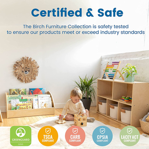 Venta al por mayor popular diseño Montessori estantería de lectura niños <span class=keywords><strong>biblioteca</strong></span> lectura de madera guardería aula conjunto de muebles de guardería - Product Image 3