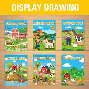 Coloring Books <b>Small</b> Art <b>Drawing</b> Book for Kids Children Farm Animals Mini Coloring Books Wholesale Custom Printing Farm Animals - Product Image 4