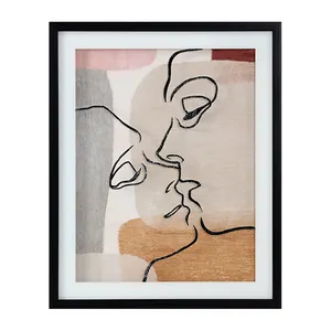 New Framed Kiss Image stampato vetro MDF Board Wall Hanging House bagno Home Decor Wall Art Painting