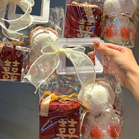 Sac en PVC transparent MU Valentine 3 formes, sac cadeau en PVC, emballage cosmétique portable, sac en plastique pour anniversaire, sac en PVC avec ruban