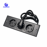 Stopkontak Listrik Tersembunyi 3 Lubang EU 16A 230V 3680W dengan Kabel Ekstensi dan Soket Schuko