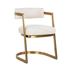 Luxury Gold Framed Accent Chair Restaurant Velvet Dining Chairs with Gold Legs
