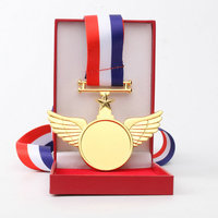 Medalla Universal de oro, plata y bronce, troquelado en blanco, para maratón, alas de Metal, fabricación de medallas personalizadas