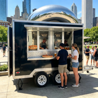 Plateforme de cuisine mobile industrielle de 13 pieds, remorque alimentaire renforcée pour snacks, hot-dogs, hamburgers, pizzas, churros, barbecue