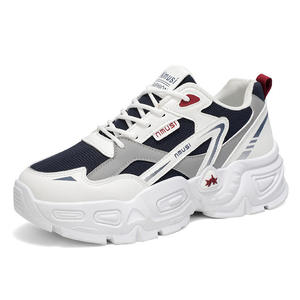 Zapatillas Deportivas Blancas y Azul Marino al Por Mayor de Fábrica - Parte Superior de Malla, Suela de PVC, Zapatos Casuales para Hombre, Estilo para Caminar - Product Image 5