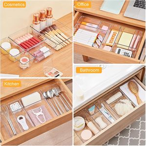 Transparent <b>Drawer</b> Organizer Four Sizes, Random Combinations Cosmetic Organizer Kitchen <b>Drawer</b> Organizer - Product Image 5
