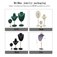 Présentoir buste en velours PU violet pour bijoux, colliers, pendentifs et ras-de-cou