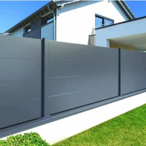Latten Piket Tuin 3d / Blade / Radiator Hek Panelen Zwart Aluminium Decoratief Metaal Buiten Aangepaste Veiligheidshek