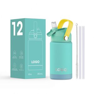 New 12 oz 304 Stainless Steel Insulated Flask 12-24hr <b>Thermal</b> Insulation Silicone <b>Boot</b> Kids Water Bottle Handle Lid Food Contact - Product Image 3