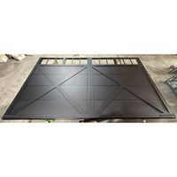 Puerta de Garaje Seccional de Aluminio Negra Moderna Personalizada, Puerta de Garaje Automática Residencial con Ventanas de Rejilla