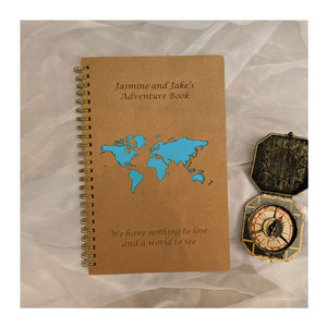 LABON personalizza copertina in carta Kraft con incisione Laser regalo di viaggio Adventurer Journal World Map Notebook Traveler Sketchbook - Product Image 1