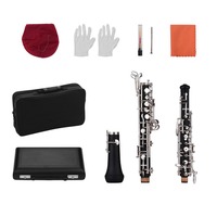 Professional Oboe C Key Semi-automatic Style Silver-plated Keys Woodwind Instrument
