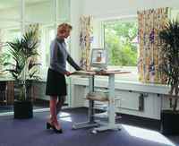 Bureau de travail multifonctionnel TWINCO, bureau d'ordinateur mobile réglable en hauteur avec roulettes