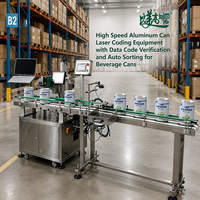 Équipement intelligent de codage laser pour canettes en aluminium avec vérification du code d'association des données et tri automatique des produits