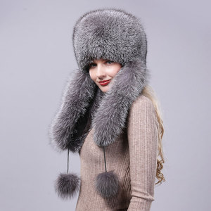 Écharpe couvre-oreilles en fourrure de renard pour femmes, chapeau d'hiver, épais et chaud, nouvelle collection - Product Image 2