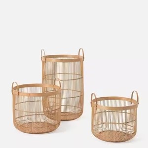 Traditional / Modern Eco-Friendly Storage <b>Baskets</b> Flexible Clothing Round/Rectangle/<b>Square</b> Bamboo <b>baskets</b> - Product Image 3