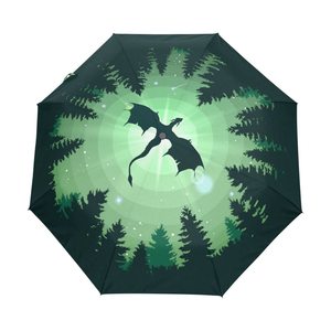 ร่มกันฝนอัตโนมัติ 3 ตอน คุณภาพสูง หรูหรา แข็งแรง ทนลม ด้ามไม้สีดำ พิมพ์โลโก้ ของขวัญทางธุรกิจ - Product Image 6