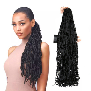 Extensions de cheveux synthétiques pré-bouclées Nu Locks pour tresses, fausses locks bouclées souples pour tressage en gros - Product Image 1