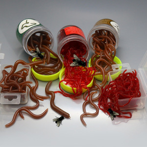 Señuelos blandos de silicona de 40g para pesca en agua dulce, con aroma a pescado, tipo lombriz, gusano de arena, gusano de tierra, gusano de harina, Weihai Shandong - Product Image 1