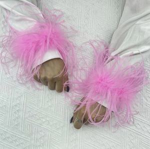 ZSY Long struzzo Feather Clap bracciali Fashion Foot Ring Slap Hair Band polsini in pelliccia di piume di struzzo - Product Image 6