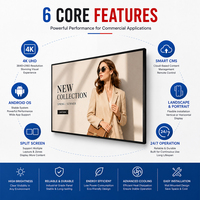 KINGONE Écran tactile intelligent Android 43 49 55 65 pouces, lecteur publicitaire réseau CMS ultra-fin, moniteur 4K, écran LCD mural