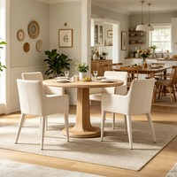Fauteuil de salle à manger minimaliste en gros, personnalisé, élégant, luxueux, confortable, avec dossier en tissu et accoudoirs