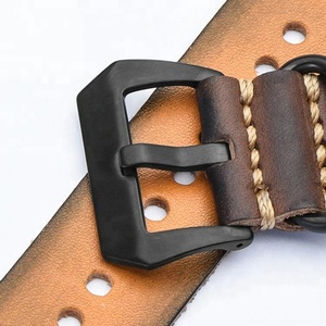 20mm 22mm 24mm Zulu <span class=keywords><strong>NATO</strong></span> Vintage Fait Main En <span class=keywords><strong>Cuir</strong></span> Pleine fleur <span class=keywords><strong>Bracelet</strong></span> de Montre - Product Image 4