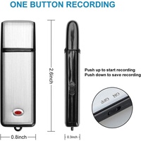 Mini Enregistreur Vocal HD Porte-Clés USB, Dispositif d'Enregistrement Audio