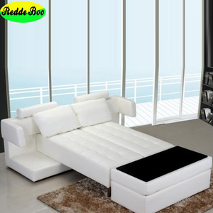 Canapé-lit pliant blanc moderne, transformable en canapé, <span class=keywords><strong>3</strong></span> pièces avec espace de rangement, meubles en cuir pour salon/appartement - Product Image 2