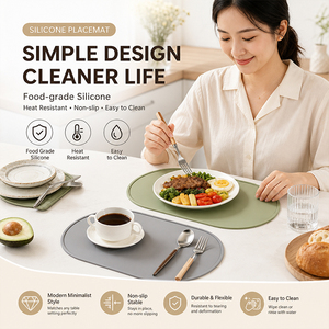 Plateau personnalisé avec coussinet antidérapant en silicone, fabriqué à partir de matières premières de qualité alimentaire, sans bisphénol et sans odeur. Vente en gros d'usine. - Product Image 1