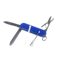 Meilleure vente 5-en-1 Mini couteau pliant en acier inoxydable Porte-clés multifonction Outil de poche pour le bricolage