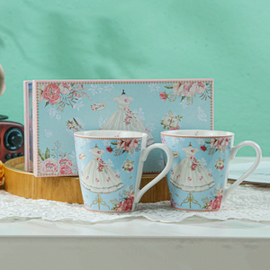 Juego de Café Estilo Europeo en Caja de Regalo, Juego de Té de Cerámica con Tetera, Taza de Té con Estampado de Vestido de Novia y Juego de Platillos - Product Image 4